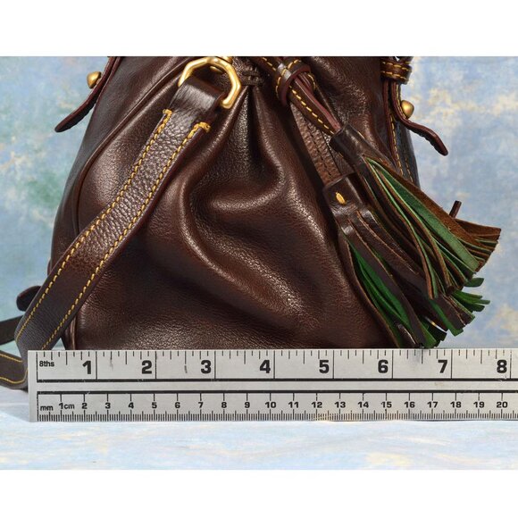 Dooney & Bourke Italian Florentine Leather Satchel Brown Crossbody - Picture 13 of 15